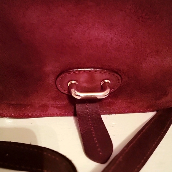 CELINE Lefebure Bordeaux Suede Saddle Bag - Picture 4 of 14